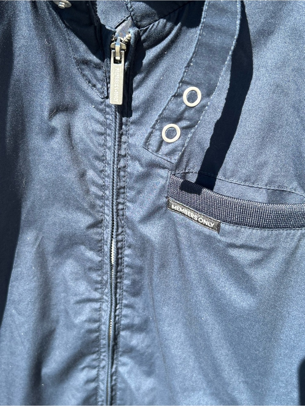 Members Only Navy Zip-Front Bomber Jacket - Picture 4 of 9